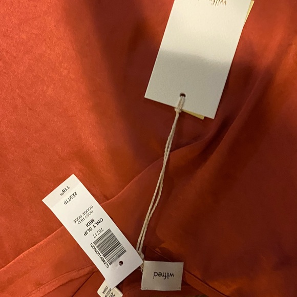 Wilfred only slip midi dress 2XS  rosy red (rust Color) - Picture 2 of 3